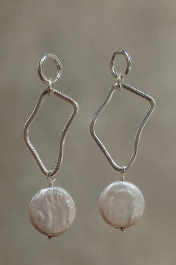 Earrings "Pearl coins"
